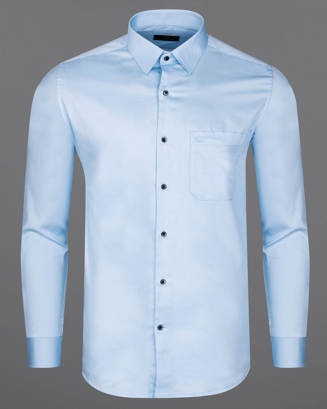 Stylish Mens Fashion Light Blue Long Sleeve Shirt and Navy Classic Pant  Ensemble | MUSE AI